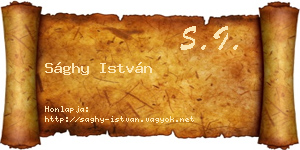 Sághy István névjegykártya